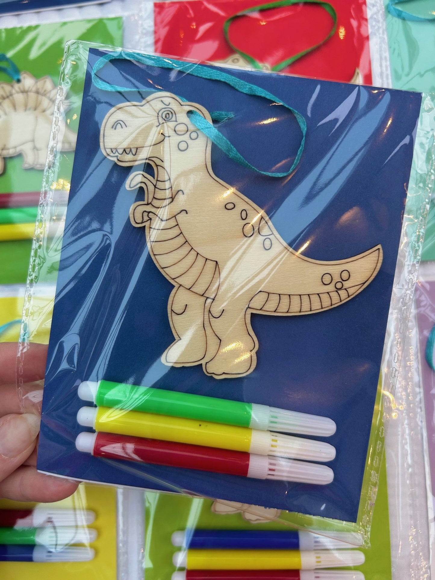 Dinosaur wooden party bag favours x 10 packs