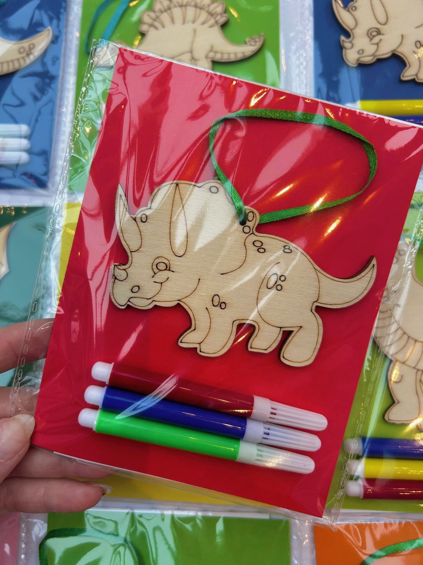 Dinosaur wooden party bag favours x 10 packs