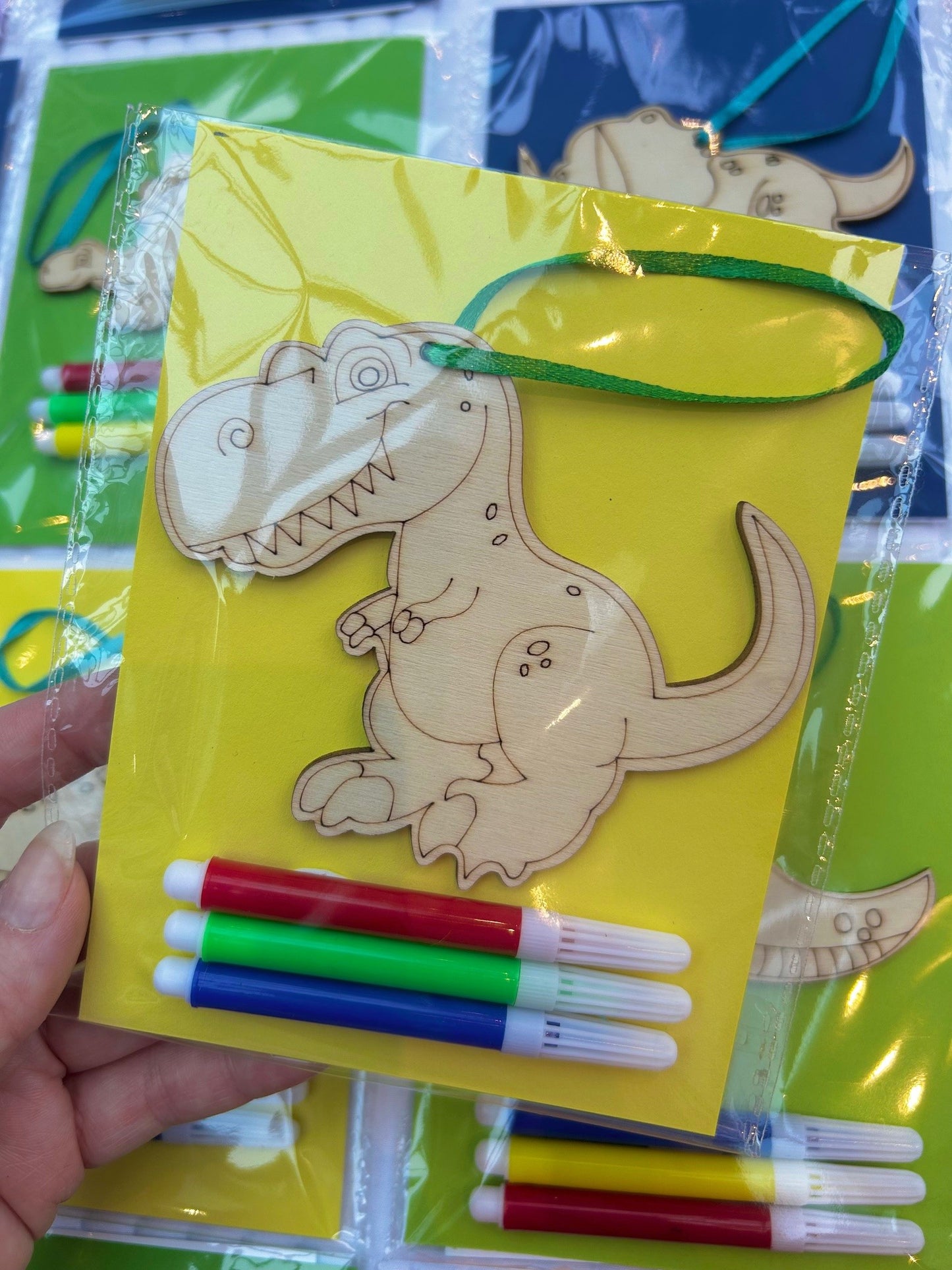 Dinosaur wooden party bag favours x 10 packs