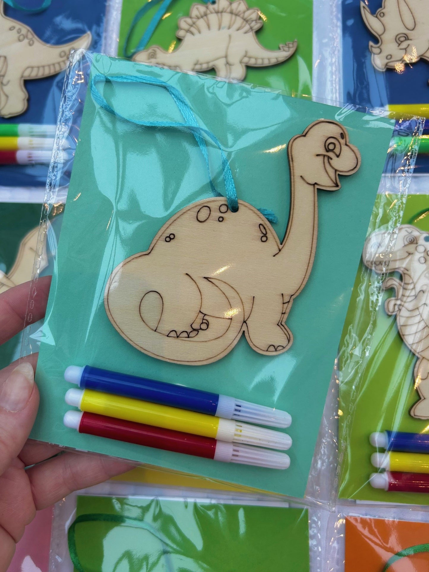 Dinosaur wooden party bag favours x 10 packs