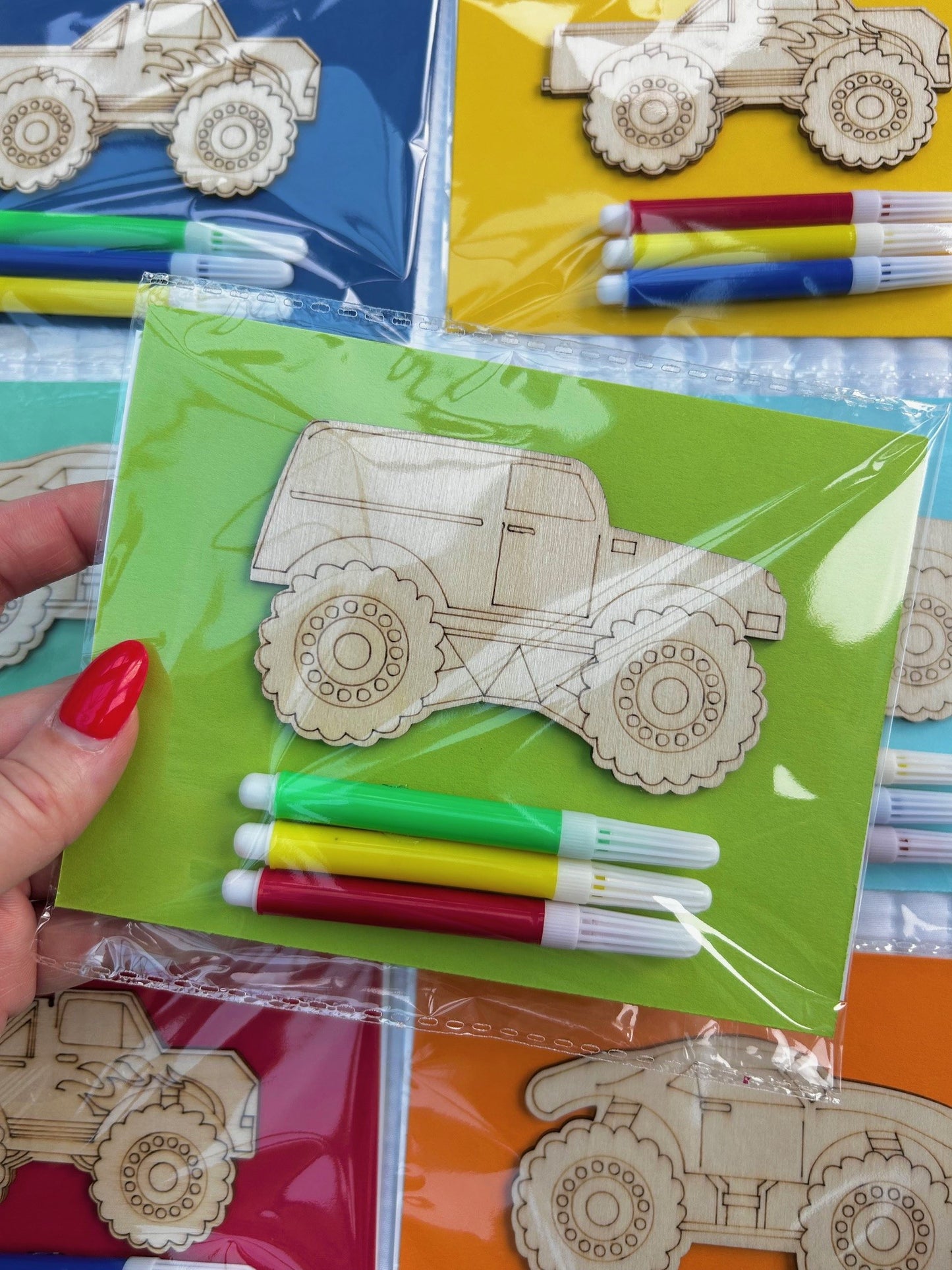 Monster Truck wooden craft packs x 10 packs